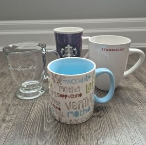 Starbucks Mug Bundle. 4 Coffee Tea Mugs. Ceramic
